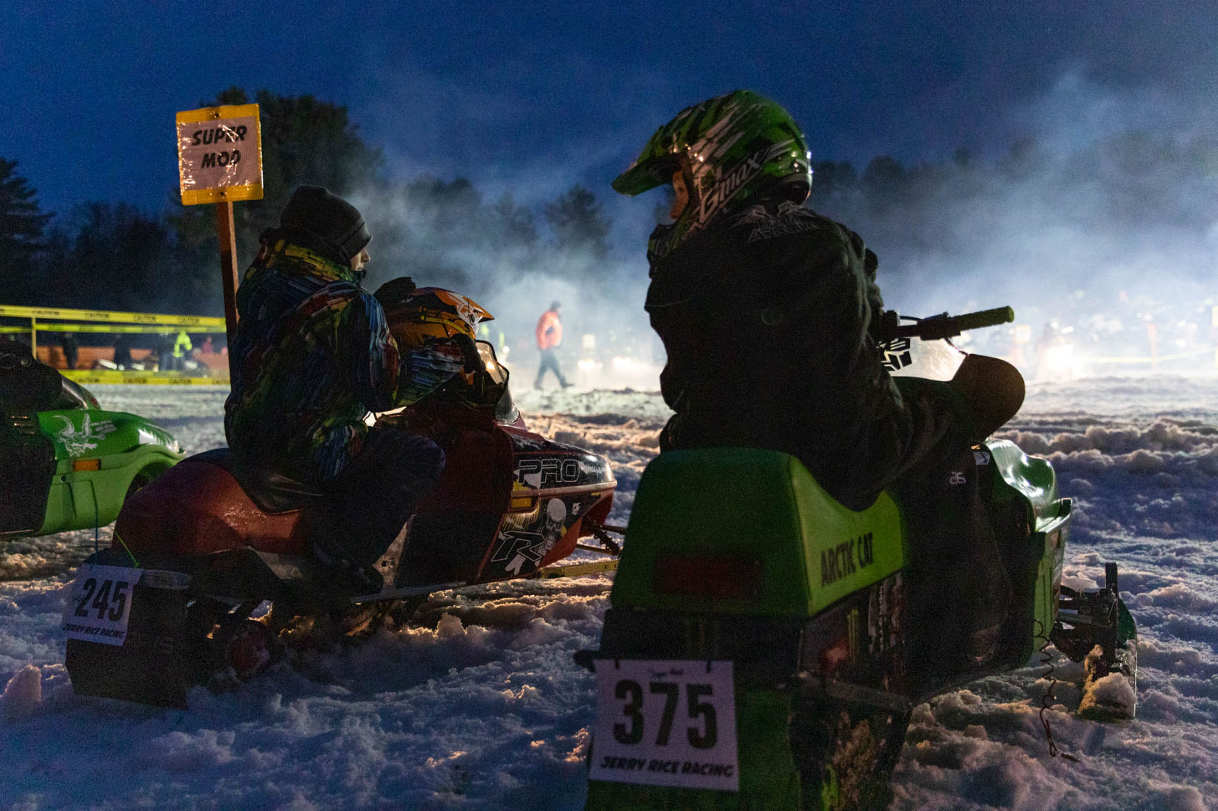 Snowmobile races heat up the night